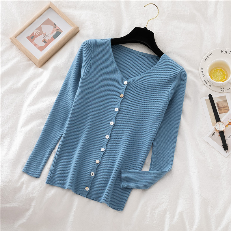 Winter knitted cardigan women New V-neck Sweater Women's Outdoor Knitted Cardigan Thin Autumn Base Top cardigans womens 201111wtt