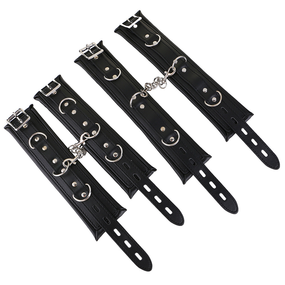 Stainless Steel Adjustable Spreader Bar Bondage Set Sex Handcuffs Ankle Cuffs Fetish Restraints Sex Toys Bdsm For Couples Y201118