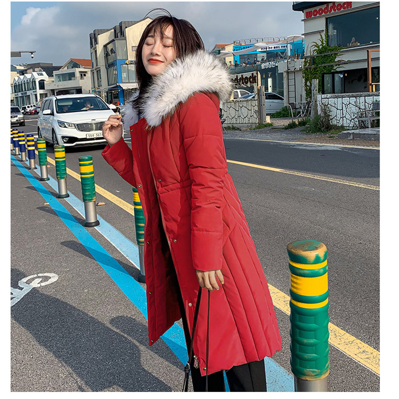 Winter Jacket Female Parka Coat hoodie Down Cotton Jacket big fuax Fur collar Long Hooded thick Parkas Coat Women 201017