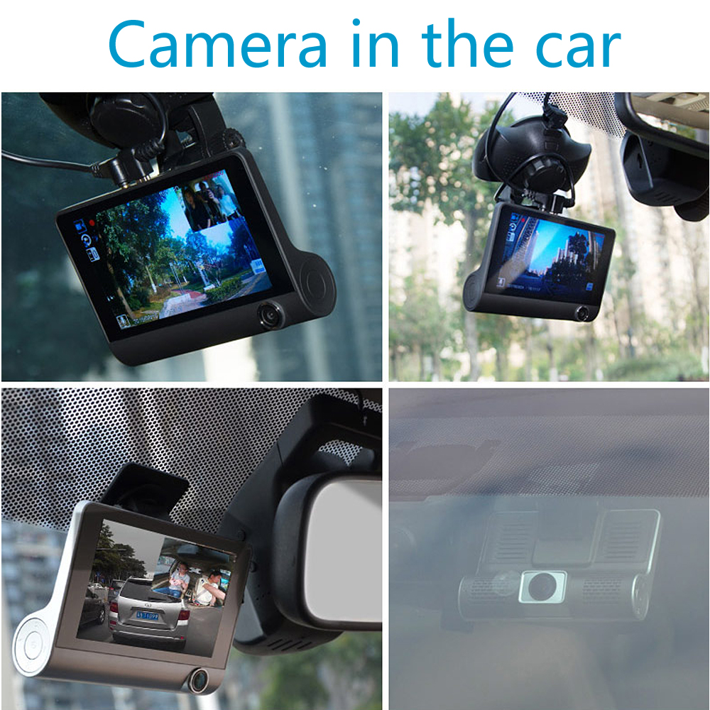 New 40quot Car DVR Camera car cameras Dual Lens with Rear view Registrar three camera Night vision car dvrs Video dashcam