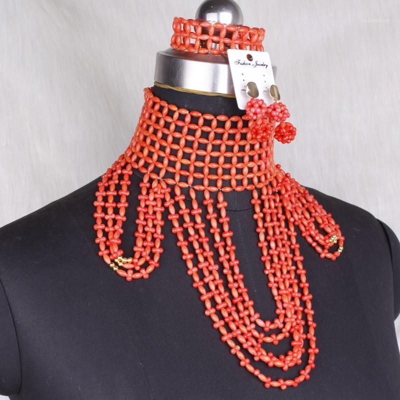 Dudo 100% Nature Coral Beads Handmade Jewellery Set Choker Necklace Set With Earrings and Bracelet 3 Pieces African Nigerian1, As pic
Dudo 100% Nature Coral Beads Handmade Jewellery Set Choker Necklace Set With Earrings and Bracelet 3 Pieces African Nigerian1, As pic