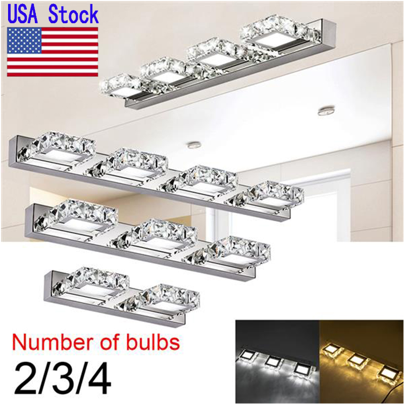 USA Stock Crystal LED Mirror Light AC110-240V 2-4 heads LED wall light wall sconce lighting Indoor Modern Bathroom Cosmetic led lights
USA Stock Crystal LED Mirror Light AC110-240V 2-4 heads LED wall light wall sconce lighting Indoor Modern Bathroom Cosmetic led lights