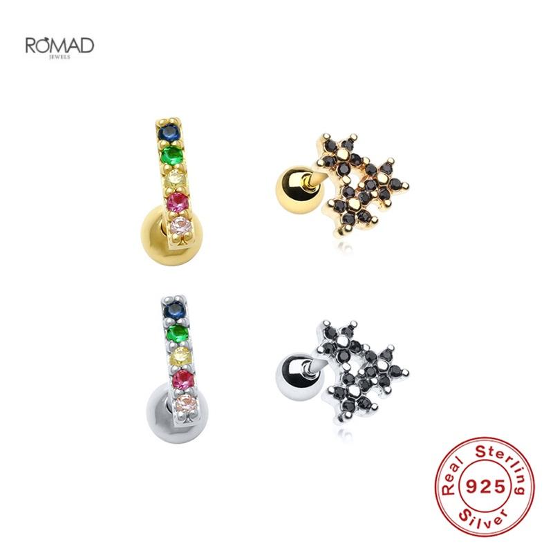 ROMAD Korean 1Pc Flower/Geometric Stud Earrings For Women Exquisite Colorful Zircon Piercing Earings Silver 925 Jewelry kolczyki
ROMAD Korean 1Pc Flower/Geometric Stud Earrings For Women Exquisite Colorful Zircon Piercing Earings Silver 925 Jewelry kolczyki