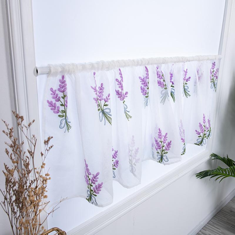 Half-curtain Embroidery Lavender Cupboard Curtain Window Valance Coffee Panel Drape Curtain for The Kitchen Cabinet, Blue
Half-curtain Embroidery Lavender Cupboard Curtain Window Valance Coffee Panel Drape Curtain for The Kitchen Cabinet, Blue