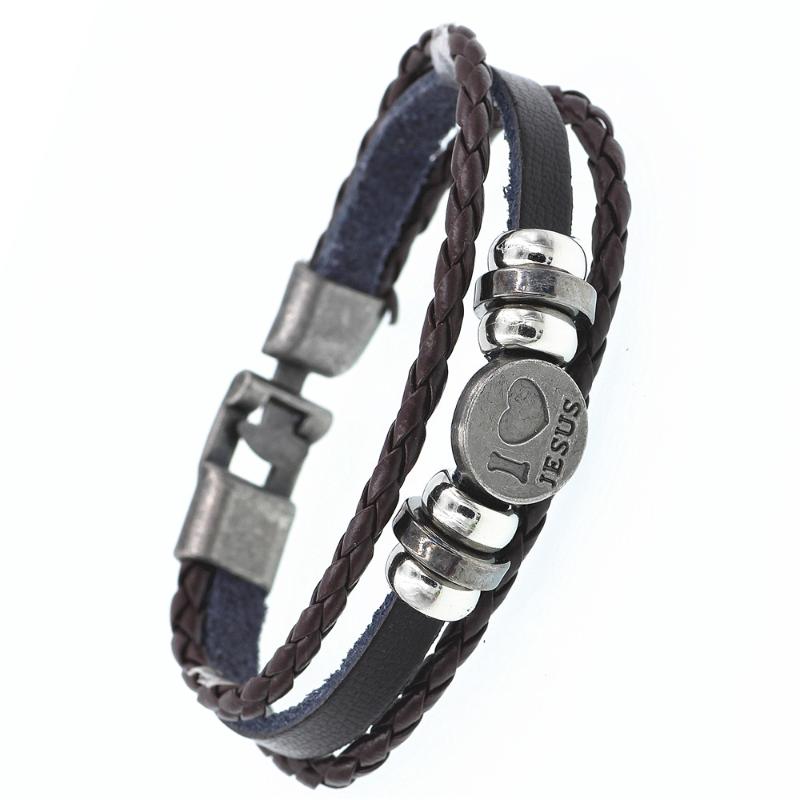 Hot Sale Men I LOVE JESUS PU Leather Bracelet With Vintage Clasp High Quality Jewelry For Men Pulseira
Hot Sale Men I LOVE JESUS PU Leather Bracelet With Vintage Clasp High Quality Jewelry For Men Pulseira