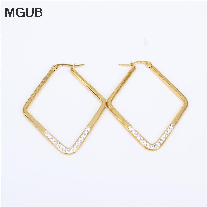 Wholesale Ear Accessories Gold Color Big Hoop Earrings Stainless Steel Women Jewelry Minimalist Crystal Earring LH842 
Wholesale Ear Accessories Gold Color Big Hoop Earrings Stainless Steel Women Jewelry Minimalist Crystal Earring LH842