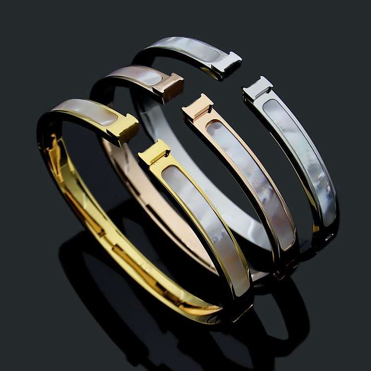 Europe America Fashion Style Lady Women Titanium steel Engraved H Initials White Mother of Pearl Bangle Bracelets 3 Color, Black
Europe America Fashion Style Lady Women Titanium steel Engraved H Initials White Mother of Pearl Bangle Bracelets 3 Color, Black