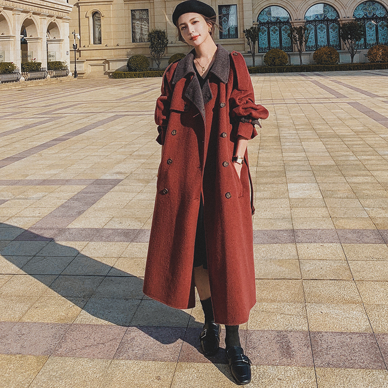 2021 New Women' Winter Wool Coat New Seam Contrast Long Thickness Loose Lapel Only Breasted Waistline Fashion Jacket1r 8ij8, Red
2021 New Women' Winter Wool Coat New Seam Contrast Long Thickness Loose Lapel Only Breasted Waistline Fashion Jacket1r 8ij8, Red