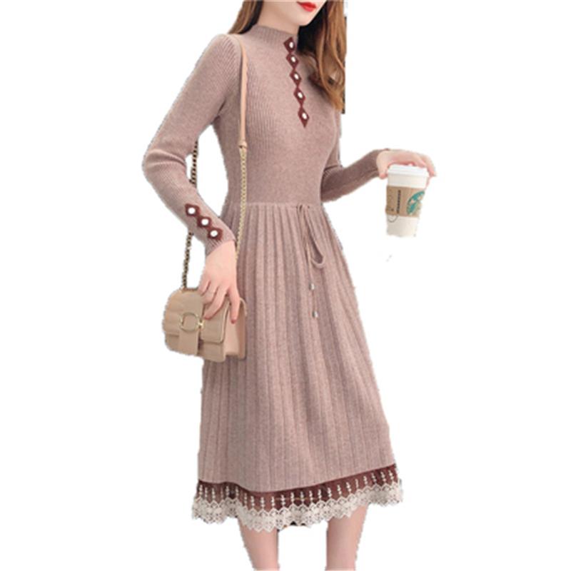 2021 New Arrivals Women' Long Dress With Belt Spring Autumn Female Pullover Pleated Vestido Hollow Out Lady Knitted Sweater, Apricot
2021 New Arrivals Women' Long Dress With Belt Spring Autumn Female Pullover Pleated Vestido Hollow Out Lady Knitted Sweater, Apricot