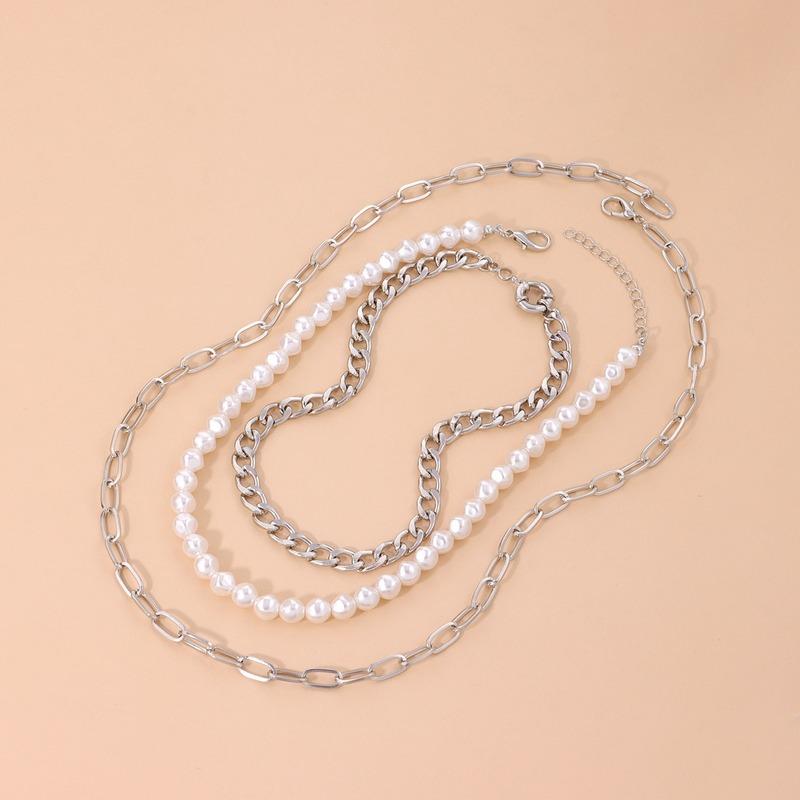 Chokers 2021 Fashion Temperament Versatile Pearl Multi-Layer Lady Necklace Hip-hop Square Iron Chain Punk Choker Jewlery Wholesale
Chokers 2021 Fashion Temperament Versatile Pearl Multi-Layer Lady Necklace Hip-hop Square Iron Chain Punk Choker Jewlery Wholesale