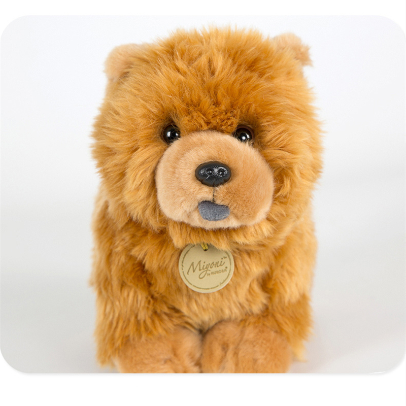 Aurora 25 cm Chow Chow Doll Stuffed Cute Animal Puppy Plush Toy Cute Simulation Dog Fluffy Dolls Birthday Christmas Gifts Soft 201214