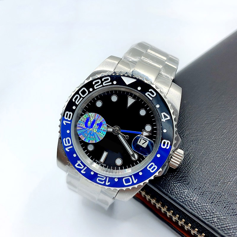 High quality GMT Work Mens Watches 40mm Automatic Mechanical Watch Stainless Steel Blue Black Ceramic Sapphire WristWatches montre de luxe, Slivery;brown
High quality GMT Work Mens Watches 40mm Automatic Mechanical Watch Stainless Steel Blue Black Ceramic Sapphire WristWatches montre de luxe, Slivery;brown