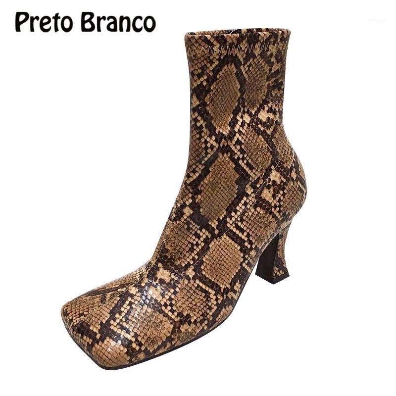 PRETO BRANCO 2020 Women's Mid Calf Heel Boot High Heel Thin Heeled Side Zipper Snakeskin Color Matching Ankle Boots -669-11, Black
PRETO BRANCO 2020 Women's Mid Calf Heel Boot High Heel Thin Heeled Side Zipper Snakeskin Color Matching Ankle Boots -669-11, Black