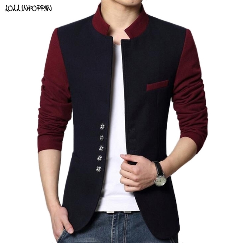 Stand Collar Men Blazer Color Blocking Patchwork Design Casual Tunic Suit Jacket Single Breasted Male Outerwear 201104, Color 2
Stand Collar Men Blazer Color Blocking Patchwork Design Casual Tunic Suit Jacket Single Breasted Male Outerwear 201104, Color 2