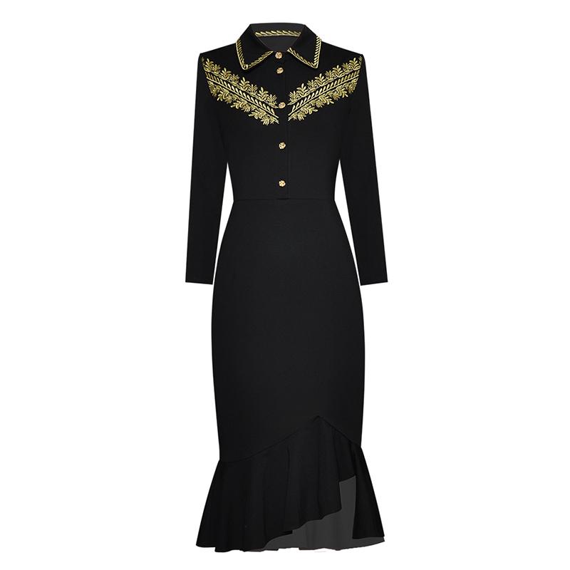 HIGH QUALITY Newest Fashion 2020 Runway Dress Women' Long Sleeve Embroidery Mermaid Dress, As pic
HIGH QUALITY Newest Fashion 2020 Runway Dress Women' Long Sleeve Embroidery Mermaid Dress, As pic