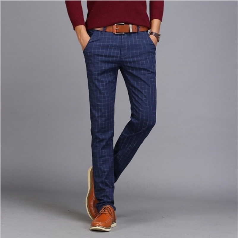 Cotton Linen Slim Fit Formal Plaid Suit Men Skinny Work Pants Office Wear Mens Dress Trousers Khaki Black Grey Blue Y201026, Dark grey
Cotton Linen Slim Fit Formal Plaid Suit Men Skinny Work Pants Office Wear Mens Dress Trousers Khaki Black Grey Blue Y201026, Dark grey