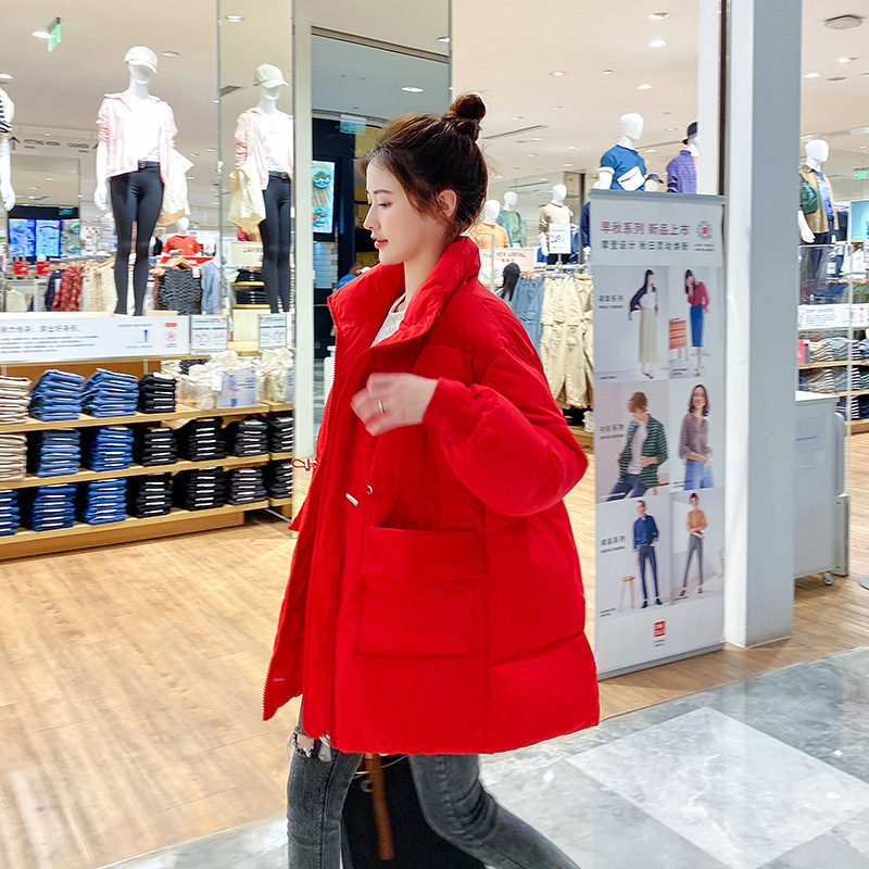 New Winter Women Solid Over Sized Long Parka Thicken Long Sleeve Zipper Pockets Coats Female Warm Loose Fashion Jackets 201217