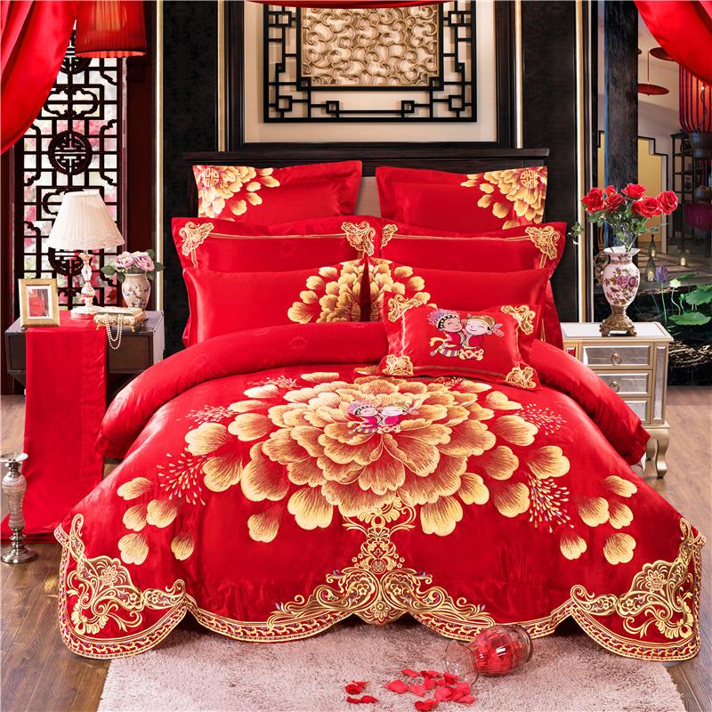 Wedding Style silk Cotton Duvet Cover thick Bed Spread Set pillowcase red bed cover Room Bedding Set
Wedding Style silk Cotton Duvet Cover thick Bed Spread Set pillowcase red bed cover Room Bedding Set