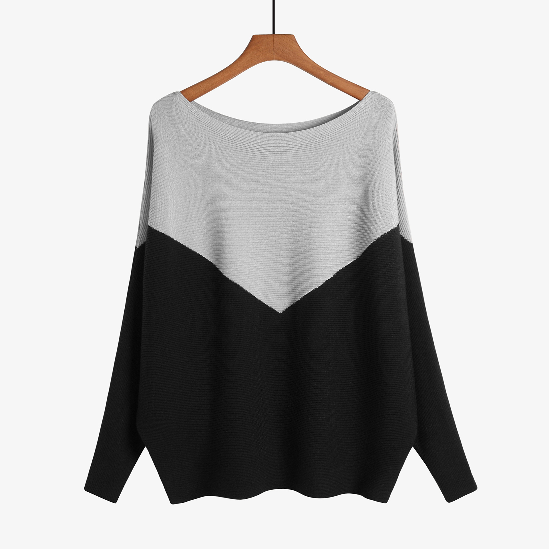 Loose Knitted Sweater Women Jumpers Long Sleeve o-neck Woman Pullovers Sweater Autumn Winter Color Block Casual Sweater 201224