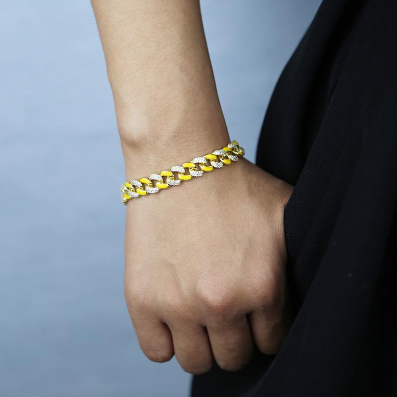 Charm Bracelets Iced Out Women Lady Hip Hop Bracelet Bangle With Cz Paved 8mm Cuban Chain Enamel Colorful Beautiful Wedding Wholesale
Charm Bracelets Iced Out Women Lady Hip Hop Bracelet Bangle With Cz Paved 8mm Cuban Chain Enamel Colorful Beautiful Wedding Wholesale