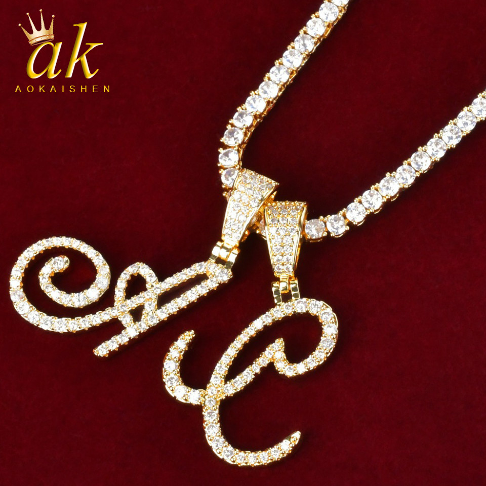 Initial Letter Charp Cursive Letter Jewelry Necklace Gold Color Material Copper Zircon Hip Hop Rock Street with Tennis Chain, Silver
Initial Letter Charp Cursive Letter Jewelry Necklace Gold Color Material Copper Zircon Hip Hop Rock Street with Tennis Chain, Silver