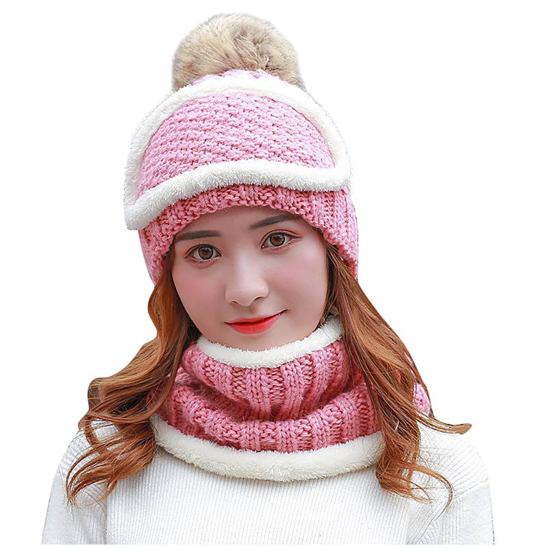Women Winter Soft Keep Warm Beanies Female Fashion Pompom Knit Cap Winter Ruff Mask Set Mixed Color Knitted Plus Thick Wool Hat, Navy
Women Winter Soft Keep Warm Beanies Female Fashion Pompom Knit Cap Winter Ruff Mask Set Mixed Color Knitted Plus Thick Wool Hat, Navy