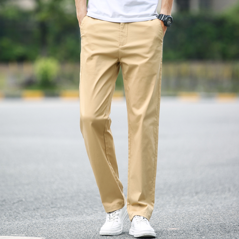 Spring summer Pants Men Fashion Business Stretch Men Chinos Trousers Casual Black Cotton Pants Male Pentalon Homme Mens 40 42 201126