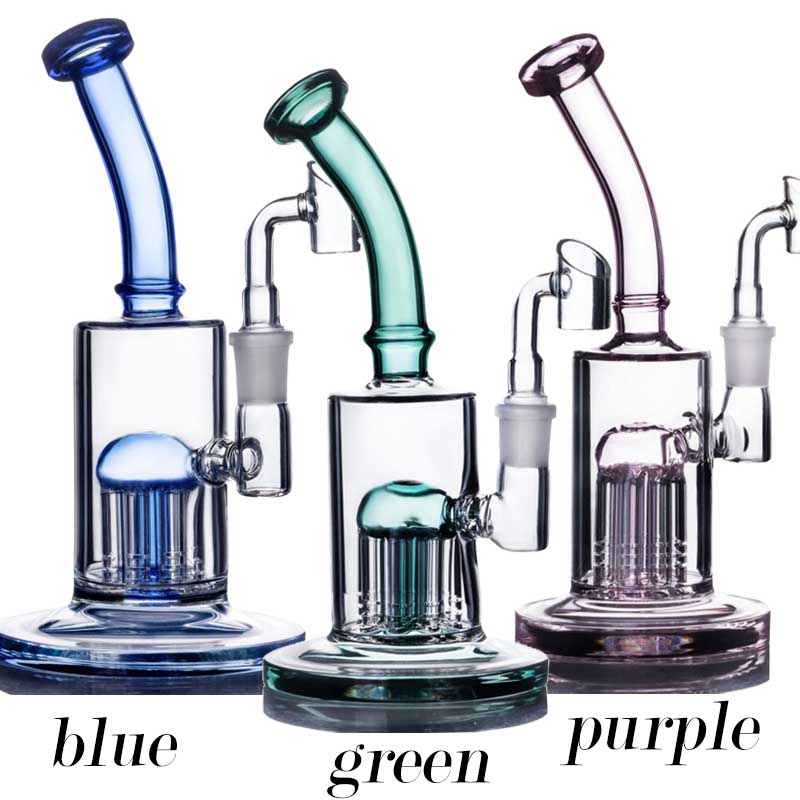 

Smoking Hookah Arm Tree Perc Bong Recycler Dab Rig Glass Water Bongs with 14mm joint Banger Thick Base