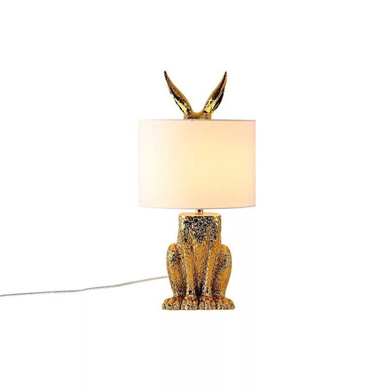 Rabbit Table Lamp Gold Lampe Night Lights Desk Light 24 by 49cm Bedroom Bedside LED Lamps for Home Office US Stock