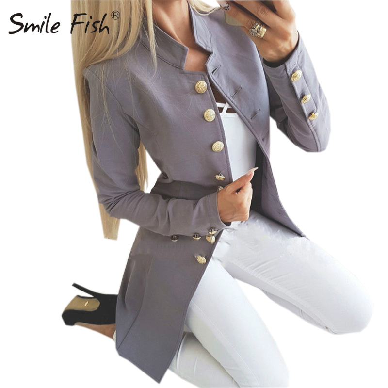 Office Women Long Coat Overall Fashion Single Breasted Winter Slim Jacket Solid Female Red Black Botton Sleeve Outerwear M0235 T200111