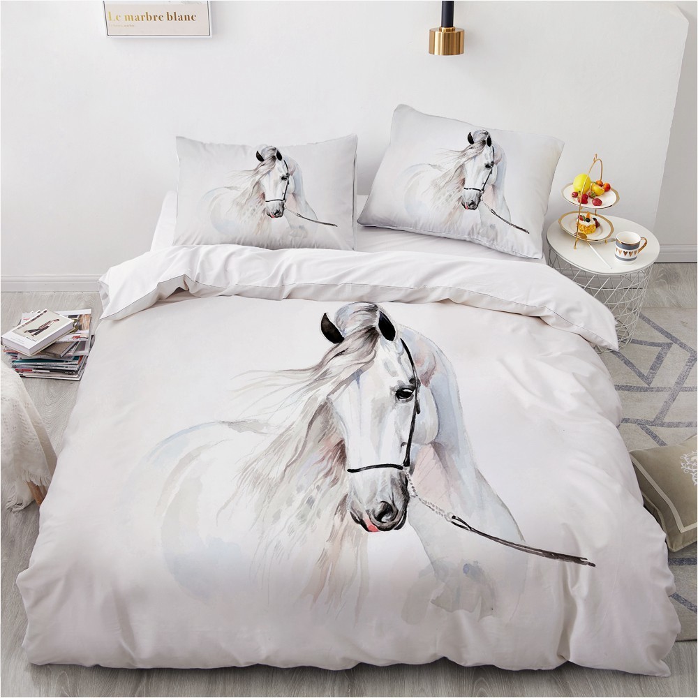 Horse Bedding Set 3D Custom Design Animal Duvet Cover Sets White Bed Linen Pillow Cases Full King Super King Twin Size 201127
Horse Bedding Set 3D Custom Design Animal Duvet Cover Sets White Bed Linen Pillow Cases Full King Super King Twin Size 201127