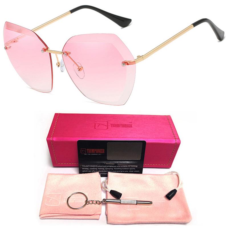 Oversized Rimless Sunglasses Women Designer Wholesale Female Sun Glasses Bulk Alloy Frame Pink Summer Shades Girl
Oversized Rimless Sunglasses Women Designer Wholesale Female Sun Glasses Bulk Alloy Frame Pink Summer Shades Girl