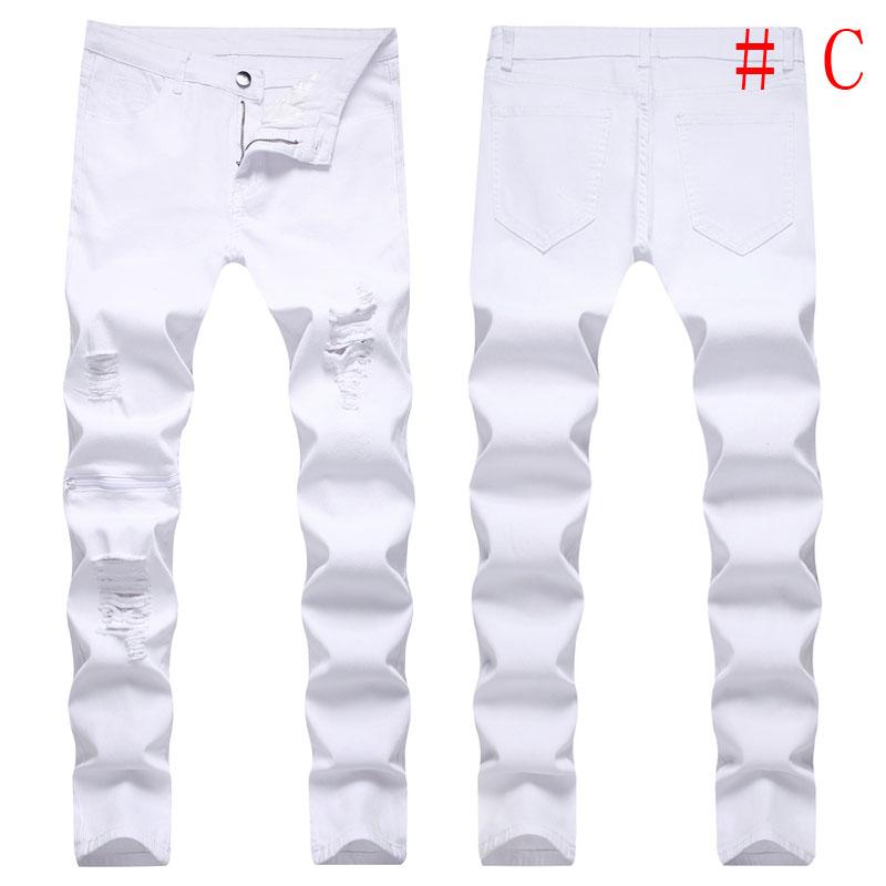Men's Jeans Fashion Men Skinny Stretchy Pant Slim Fit White Black Long Jeans1