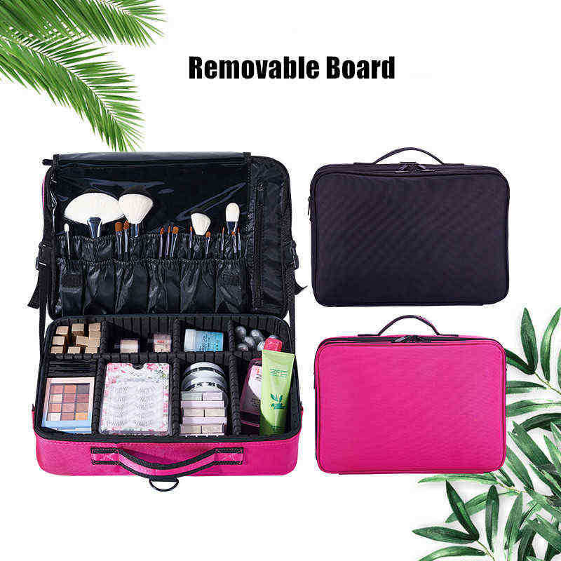 Make Portable Cosmetics Bag Female Up Organizer Box Ladies Nail Tool Suitcase Storage Beautician Makeup Professional Case 202211