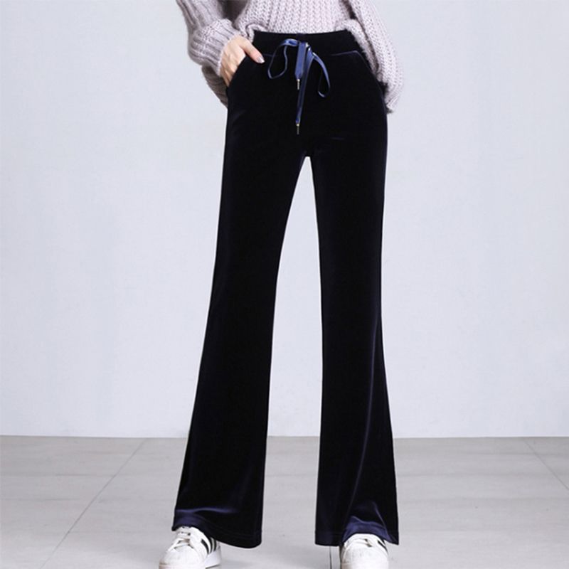 Outono de veludo flare para as mulheres inverno novo casual solto perna larga e senhoras escritrio trabalho pleuche calas, Black
Outono de veludo flare para as mulheres inverno novo casual solto perna larga e senhoras escritrio trabalho pleuche calas, Black