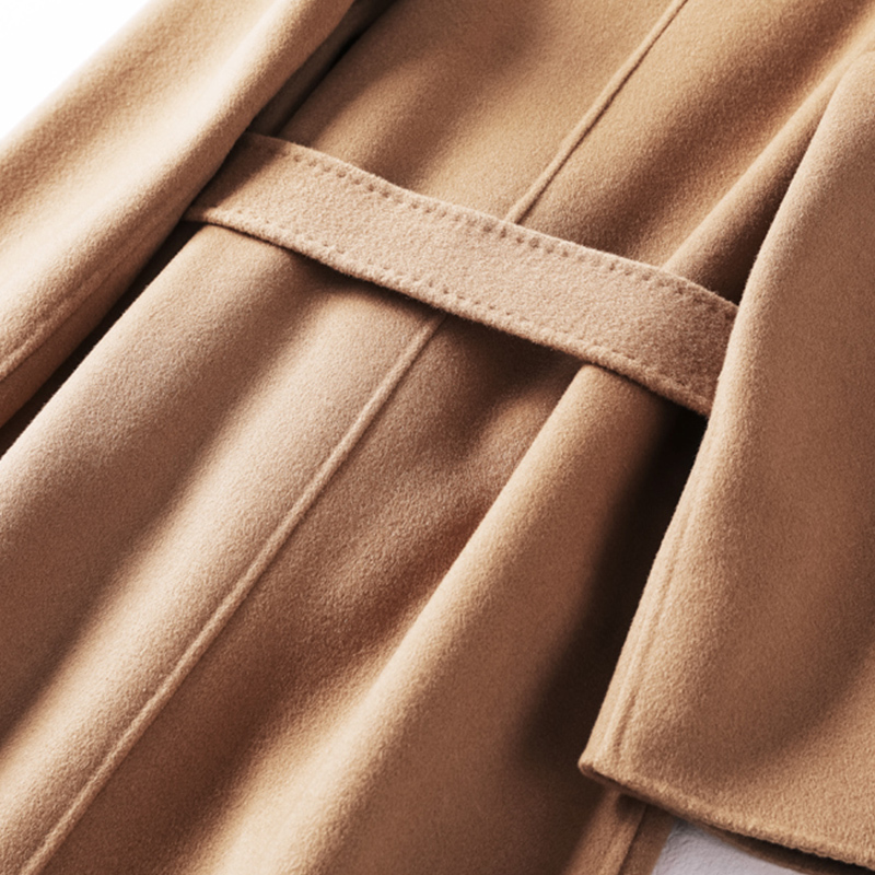 Wool Coat Women Autumn High Street Turn-down Collar Long Sleeve Outwear Black Camel Women's Long Cashmere Coats 201027