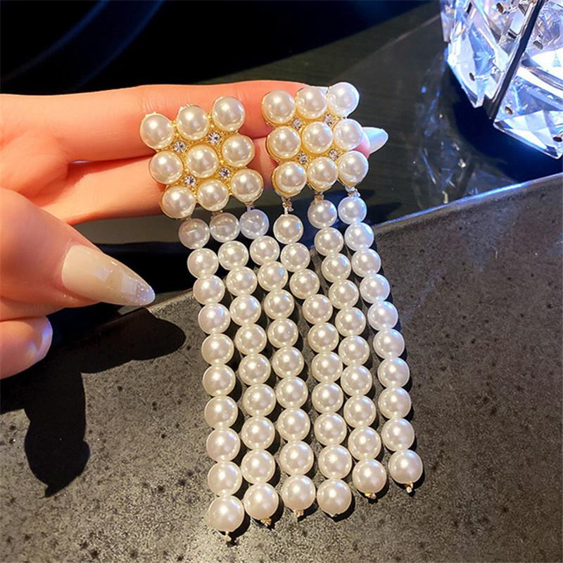 FYUAN Geometric Pearl Crystal Dangle Earrings for Women Korean Style Long Tassel Earrings Weddings Party Jewelry
FYUAN Geometric Pearl Crystal Dangle Earrings for Women Korean Style Long Tassel Earrings Weddings Party Jewelry