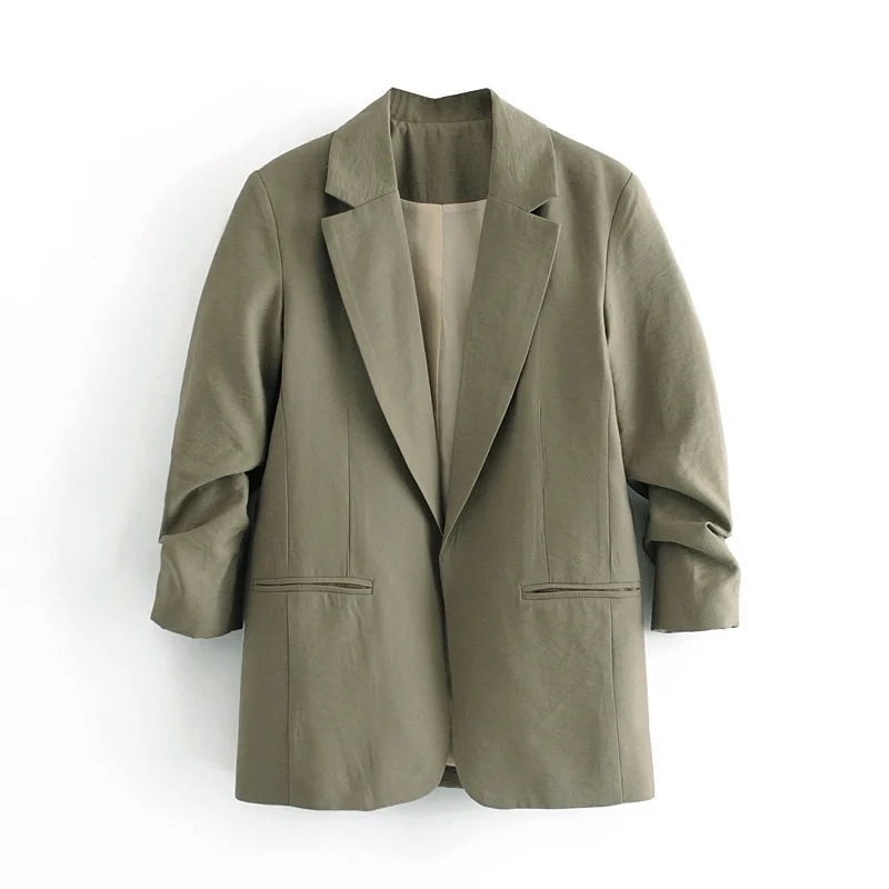 2021 New Elegant Feminine Taped Collar Blazers Fashion Sleeve Long Casual Women Suit Soft Ladies Chic Jacket MSZ8, Green.
2021 New Elegant Feminine Taped Collar Blazers Fashion Sleeve Long Casual Women Suit Soft Ladies Chic Jacket MSZ8, Green.