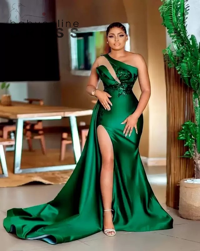 2022 Elegant Dark Green Sequined Mermaid Prom Dresses One Shoulder Neck Side Split Evening Gowns Satin Sweep Train Formal Dress, Champagne
2022 Elegant Dark Green Sequined Mermaid Prom Dresses One Shoulder Neck Side Split Evening Gowns Satin Sweep Train Formal Dress, Champagne