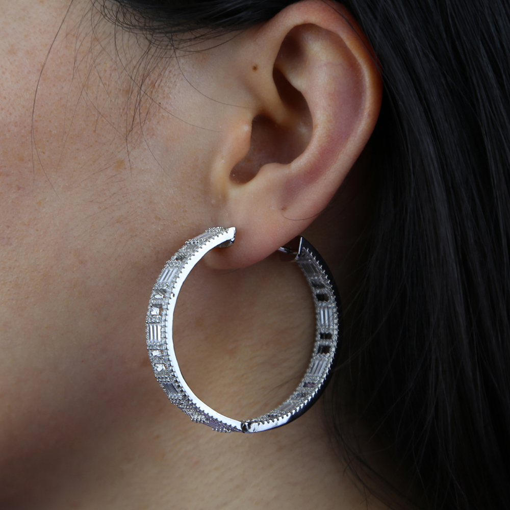 top quality new large big circle round 45mm hoop earrings for womens fashion statement golden punk charm earrings party jewelry wholeslae