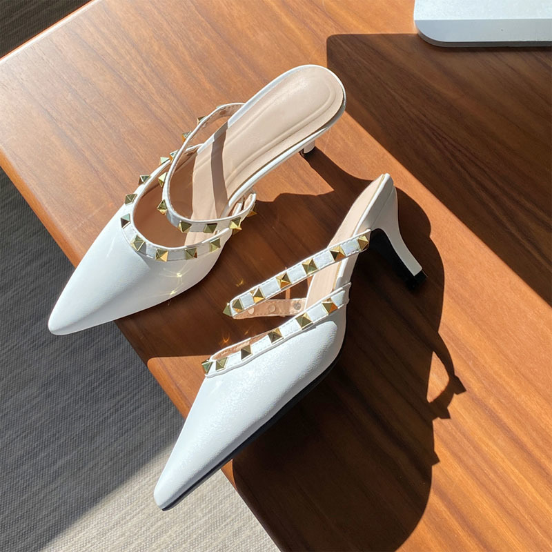 2021 New Women's for Outdoor Use Rivet Heel Pointed Stiletto Fashion Summer Slippers X1v4, White
2021 New Women's for Outdoor Use Rivet Heel Pointed Stiletto Fashion Summer Slippers X1v4, White