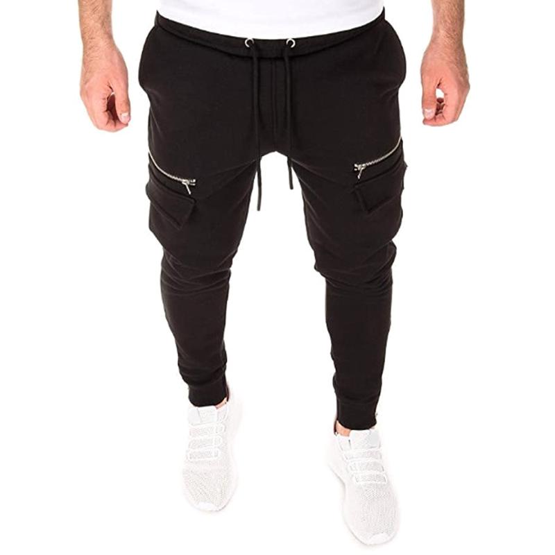 Pure Color Men Jogger Pants Plus Size Drawstring Elastic Waist Bottoms Sportswear Zipper Running Workout Casual Classic Trousers, Black
Pure Color Men Jogger Pants Plus Size Drawstring Elastic Waist Bottoms Sportswear Zipper Running Workout Casual Classic Trousers, Black