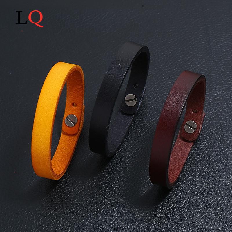 New Fashion Punk Cowhide Leather Men Bracelet Bangles for Women Jewelry Magnetic Snap Charm Bracelets Gift Snap Button Jewelry
New Fashion Punk Cowhide Leather Men Bracelet Bangles for Women Jewelry Magnetic Snap Charm Bracelets Gift Snap Button Jewelry