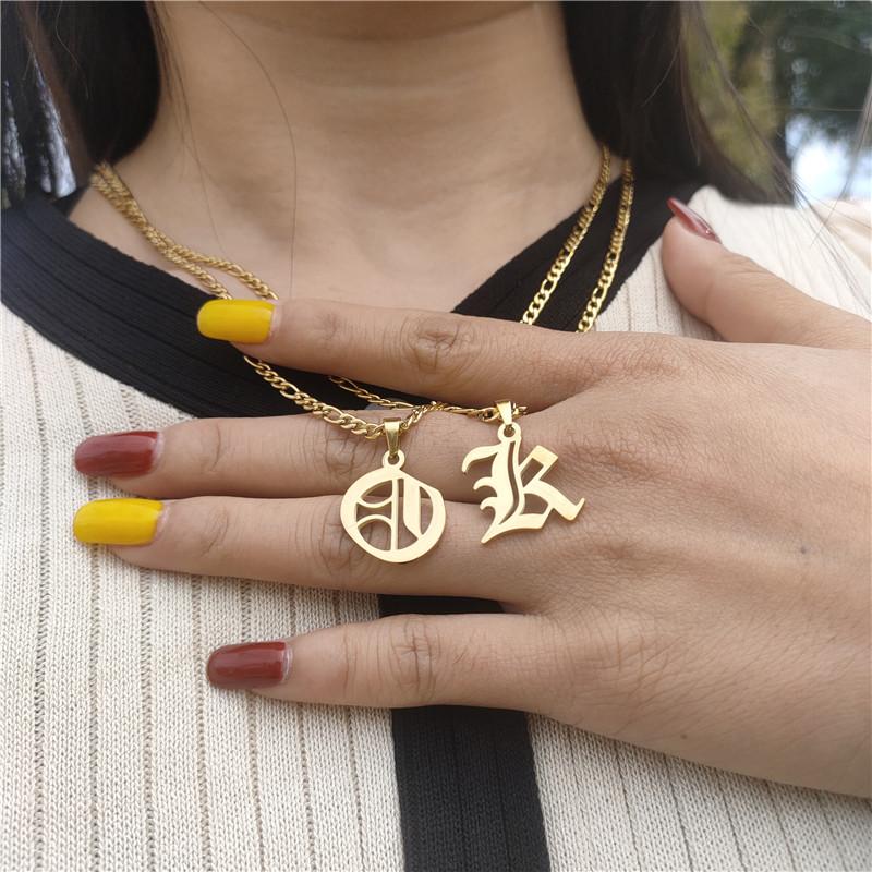 26pcs/Set A-Z Alphabet Initial Charm Necklace Women Men BFF Jewelry Christmas Gift Old English Letter Necklace Gold Figaro Chain
26pcs/Set A-Z Alphabet Initial Charm Necklace Women Men BFF Jewelry Christmas Gift Old English Letter Necklace Gold Figaro Chain