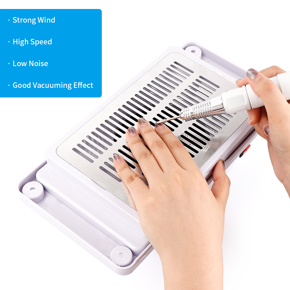 6W Builtin Table Deck Nail Dust Collector SD39C Strong Fan High Speed 3 Dust Bags Nail Suction Vacuum Cleaner Manicure Machine