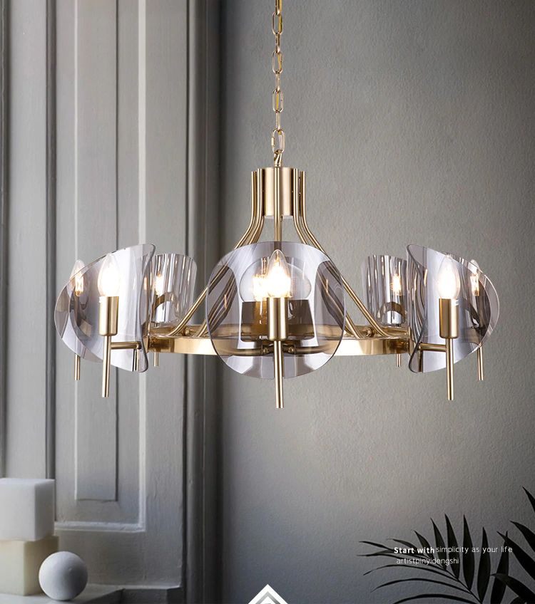 Post-modern light luxury chandeliers personality glass duplex villa dining room living room chandeliers
Post-modern light luxury chandeliers personality glass duplex villa dining room living room chandeliers