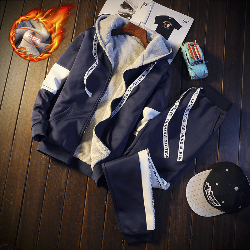 2021 New Hooded Hoodies+pants Two Piece Set Men Tracksuit Winter Fleece Thick Warm Men's Sets Male Sweatshirts Suit Outwear Uipj, Dark blue
2021 New Hooded Hoodies+pants Two Piece Set Men Tracksuit Winter Fleece Thick Warm Men's Sets Male Sweatshirts Suit Outwear Uipj, Dark blue