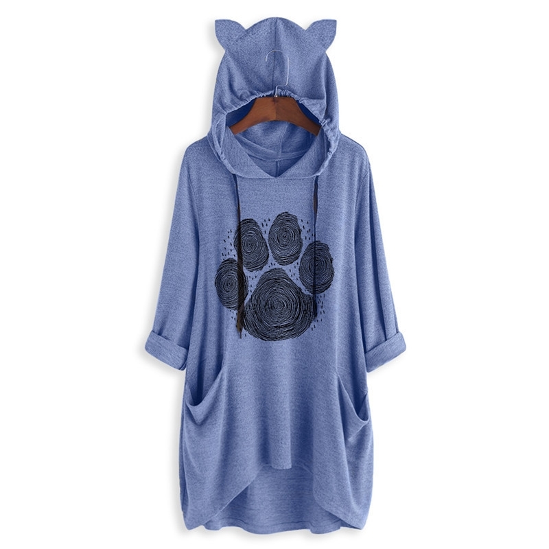Slounchy Cute Dog Paw Footprint Hoodies for Women Long Lady Pullover Sweatshirts Soft Girl Clothing Casual Spring Autumn Tops 201202, Burgundy
Slounchy Cute Dog Paw Footprint Hoodies for Women Long Lady Pullover Sweatshirts Soft Girl Clothing Casual Spring Autumn Tops 201202, Burgundy