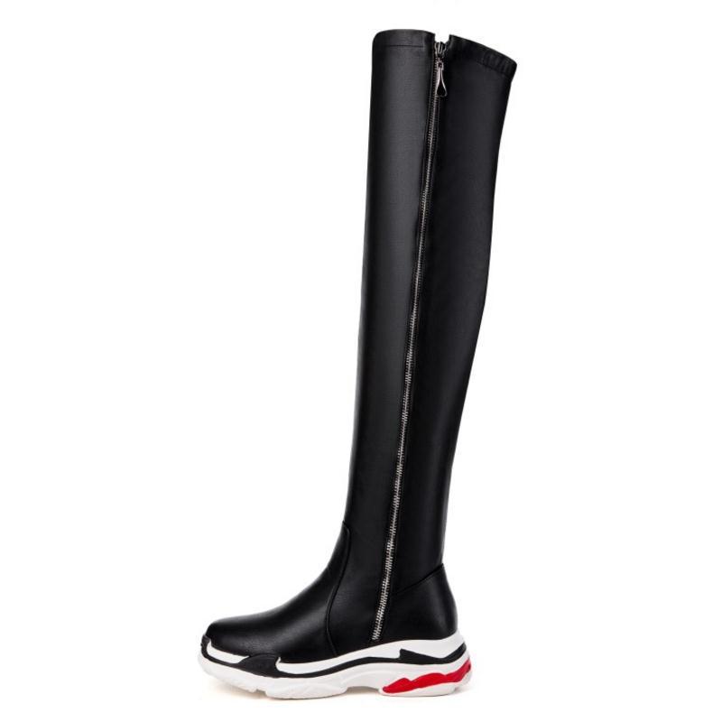 Fanyuan Boots Plus 29-46 Women Zipper Platform Stretch Boots Over Knee Casual Women Flat Shoes Winter Warm Fur Footwear, Black without fur
Fanyuan Boots Plus 29-46 Women Zipper Platform Stretch Boots Over Knee Casual Women Flat Shoes Winter Warm Fur Footwear, Black without fur