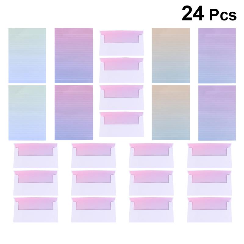 24pcs Creative Envelopes and Letter Papers Lovely Gradient Color Writing Stationery Envelope Set for School Office (8pcs Envelop
24pcs Creative Envelopes and Letter Papers Lovely Gradient Color Writing Stationery Envelope Set for School Office (8pcs Envelop